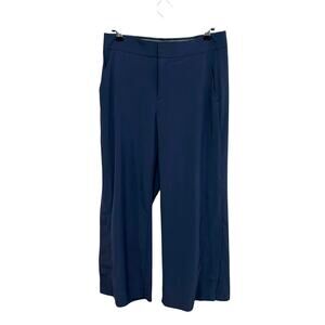 Minimalist Navy Wide Leg Cropped Pants Athleta Elevated Basics Size 2
